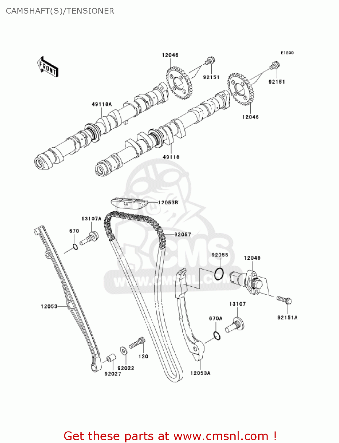 CAMSHAFT(S)/TENSIONER ZX600N6F NINJA ZX6RR 2006 CALIFORNIA