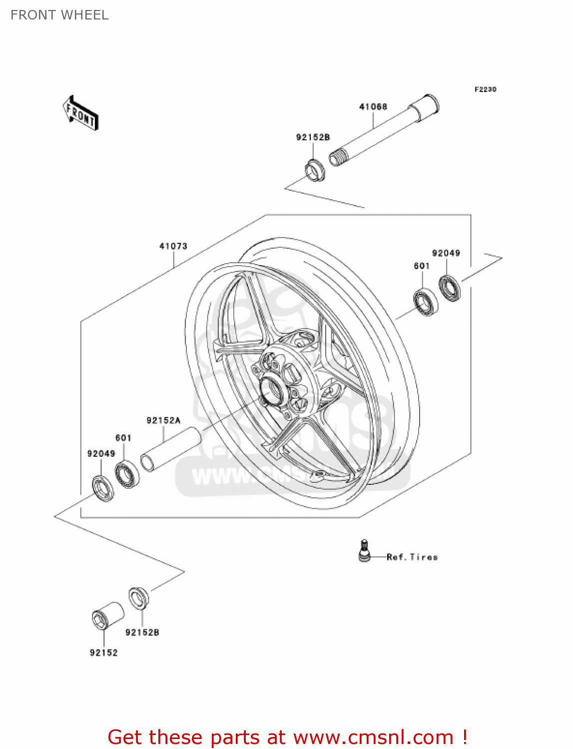 FRONT WHEEL ZX600N6F NINJA ZX6RR 2006 CALIFORNIA