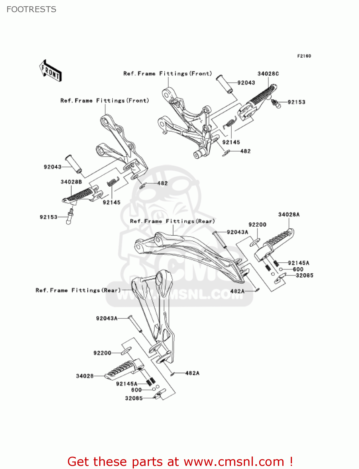 FOOTRESTS ZX600N6F NINJA ZX6RR 2006 CALIFORNIA