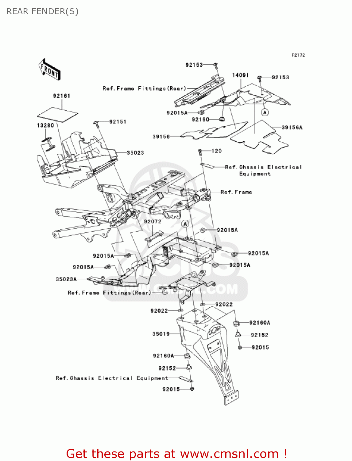 REAR FENDER(S) ZX600N6F NINJA ZX6RR 2006 CALIFORNIA