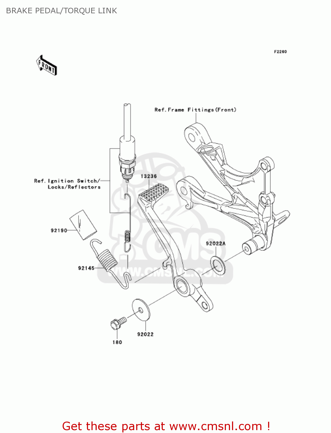 BRAKE PEDAL/TORQUE LINK ZX600N6F NINJA ZX6RR 2006 CALIFORNIA