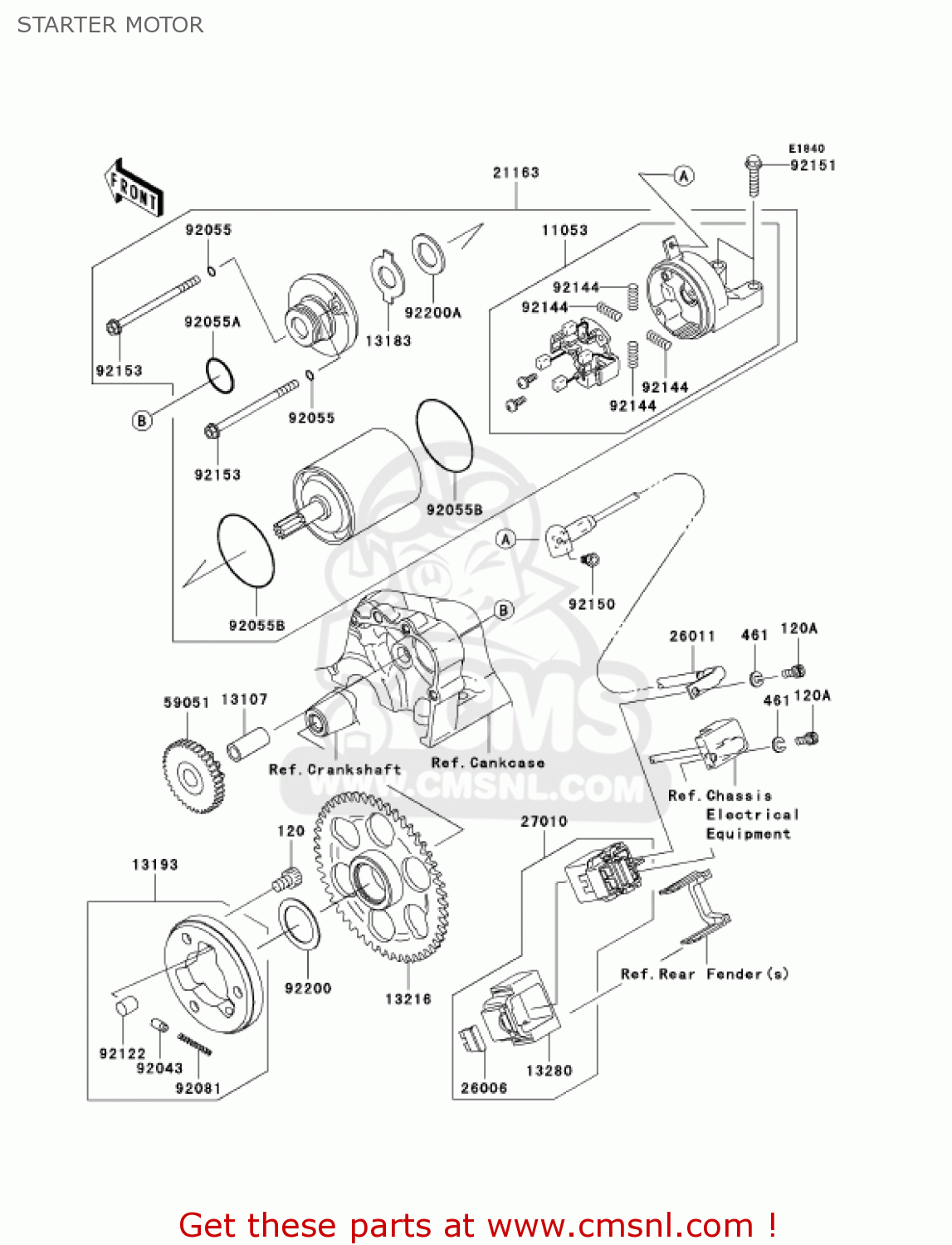 STARTER MOTOR ZX600N6F NINJA ZX6RR 2006 CALIFORNIA