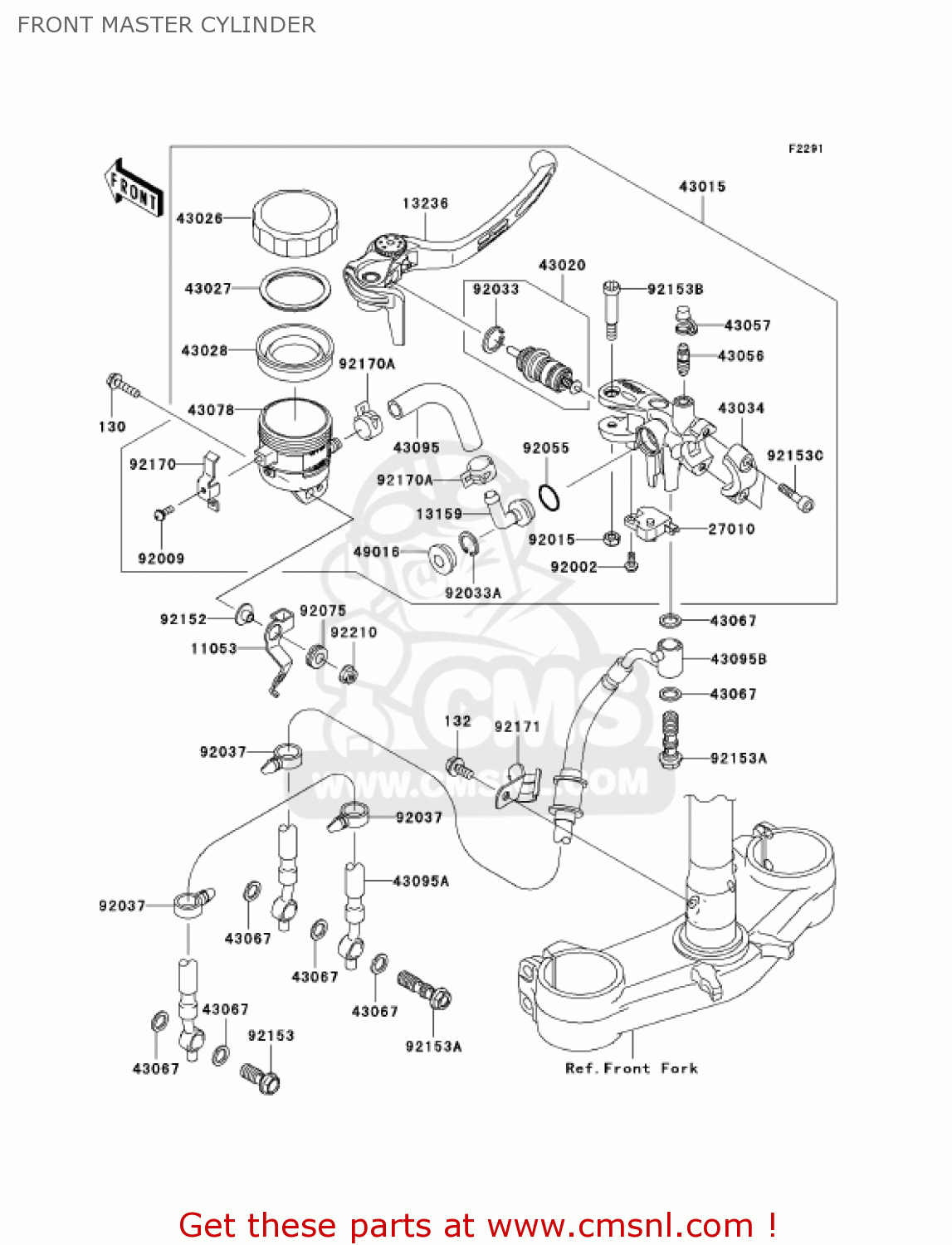 FRONT MASTER CYLINDER ZX600N6F NINJA ZX6RR 2006 CALIFORNIA