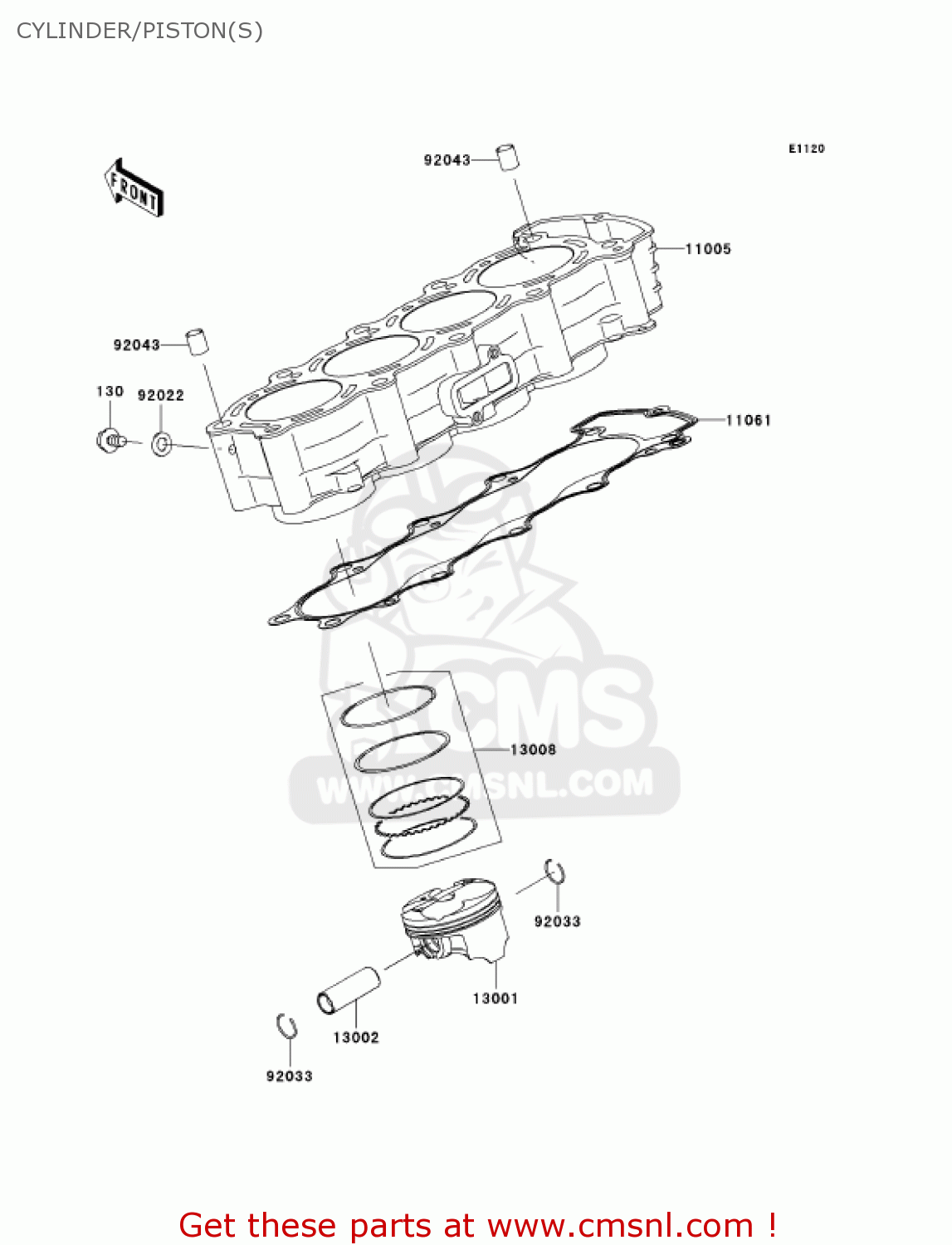 CYLINDER/PISTON(S) ZX600N6F NINJA ZX6RR 2006 CALIFORNIA