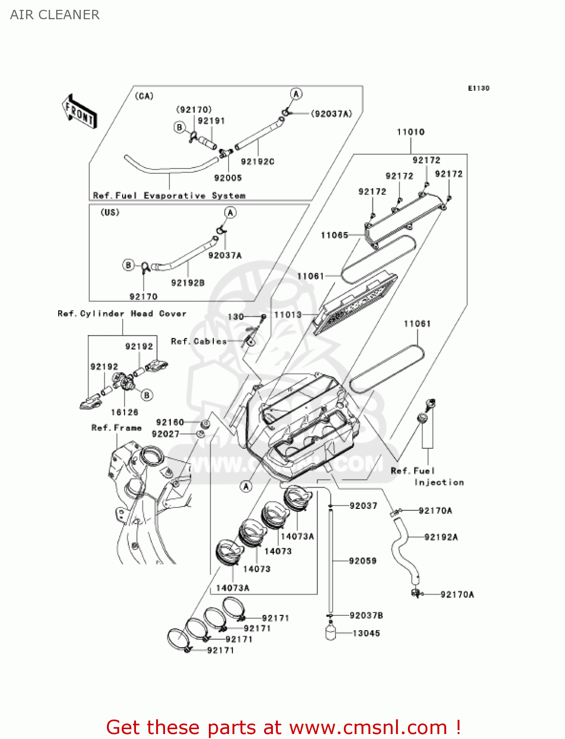 AIR CLEANER ZX600N6F NINJA ZX6RR 2006 CALIFORNIA