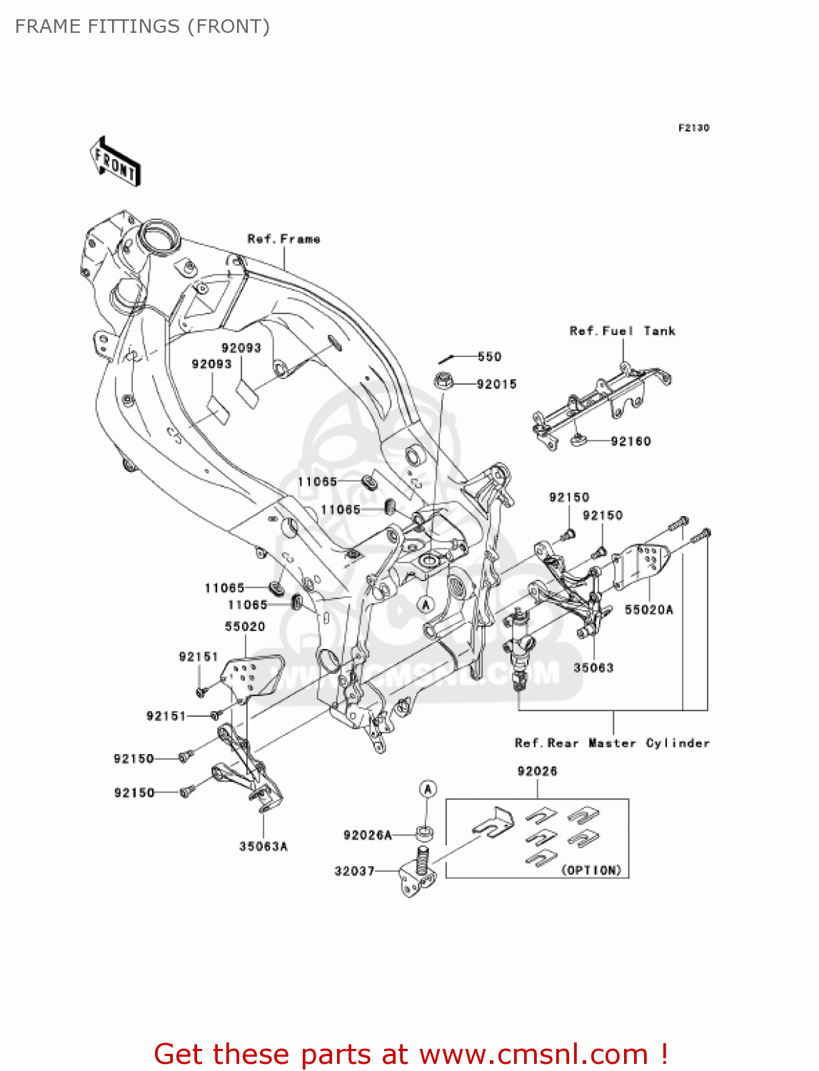 FRAME FITTINGS (FRONT) ZX600N6F NINJA ZX6RR 2006 CALIFORNIA