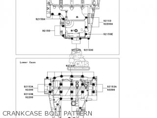 CRANKCASE BOLT PATTERN - ZX600N6F NINJA ZX6RR 2006 CALIFORNIA