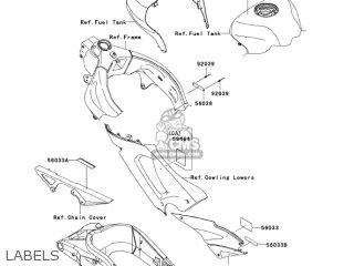 LABELS - ZX600N6F NINJA ZX6RR 2006 CALIFORNIA