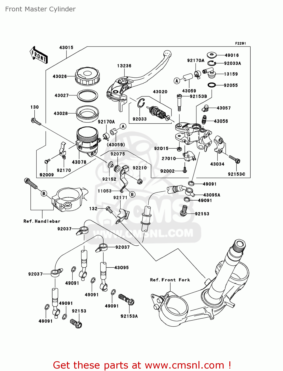 Kawasaki ZX600P7F NINJA ZX6R 2007 USA Front Master Cylinder buy