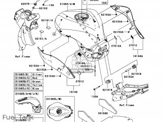 Kawasaki ZX600P8F NINJA ZX6R 2008 USA parts lists and schematics