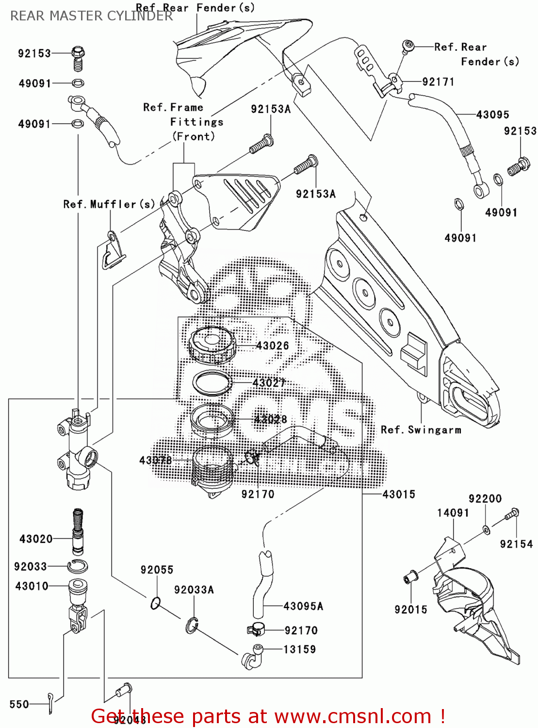 Kawasaki ZX600R9F NINJA ZX6R 2009 EUROPE,MIDDLE EAST,AFRICA.UK,FR REAR MASTER CYLINDER buy