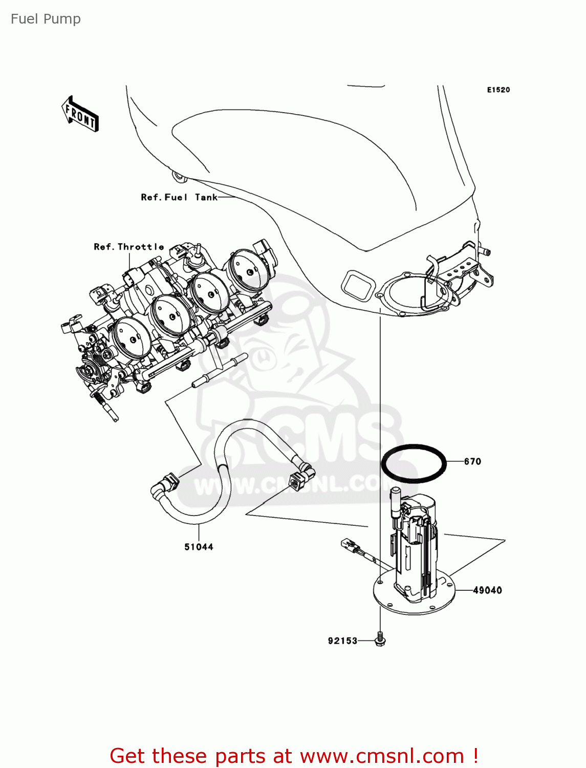 Kawasaki ZX600RBF NINJA ZX6R 2011 USA Fuel Pump buy original Fuel