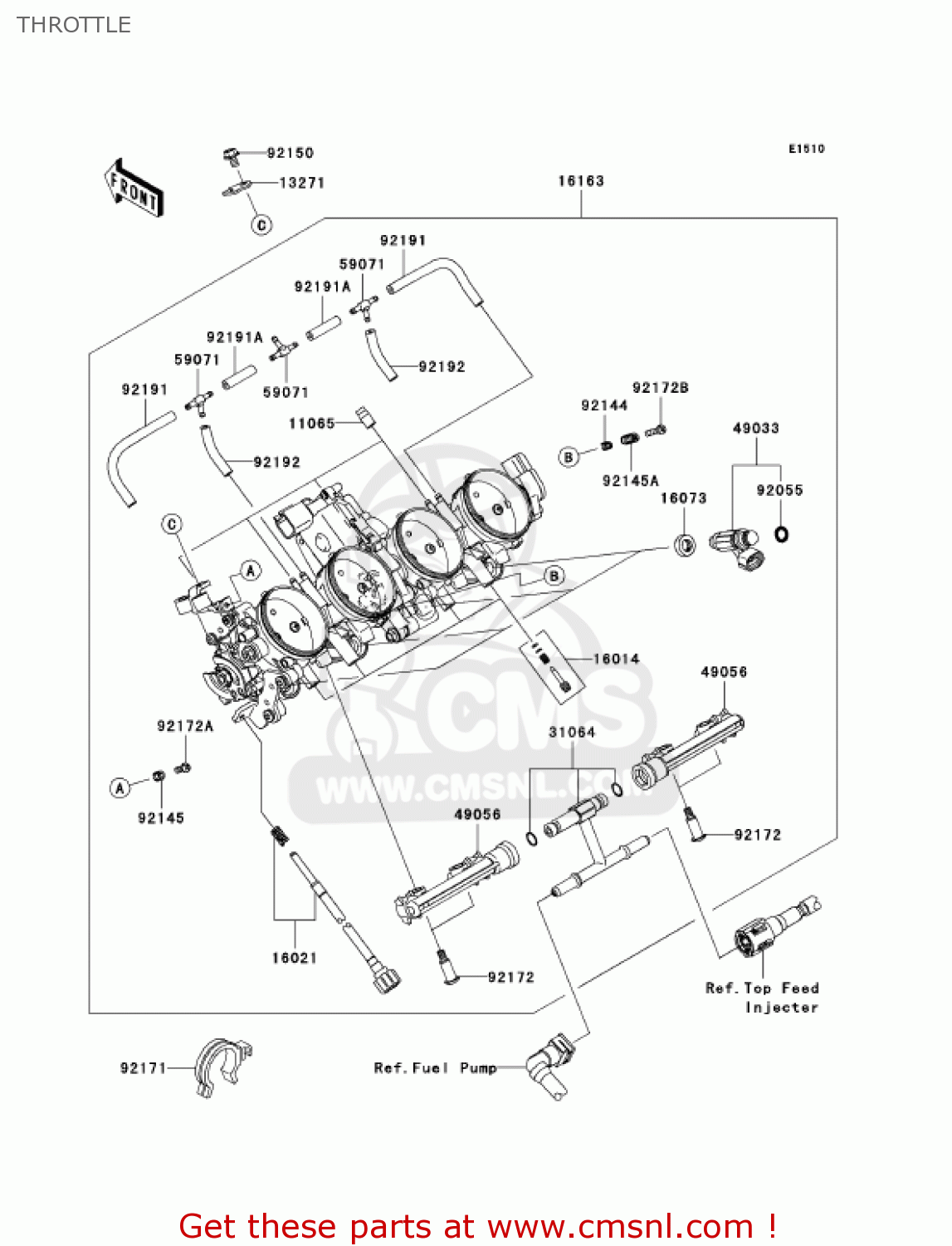 THROTTLE ZX636B1 NINJA ZX6R 2003 USA CALIFORNIA CANADA