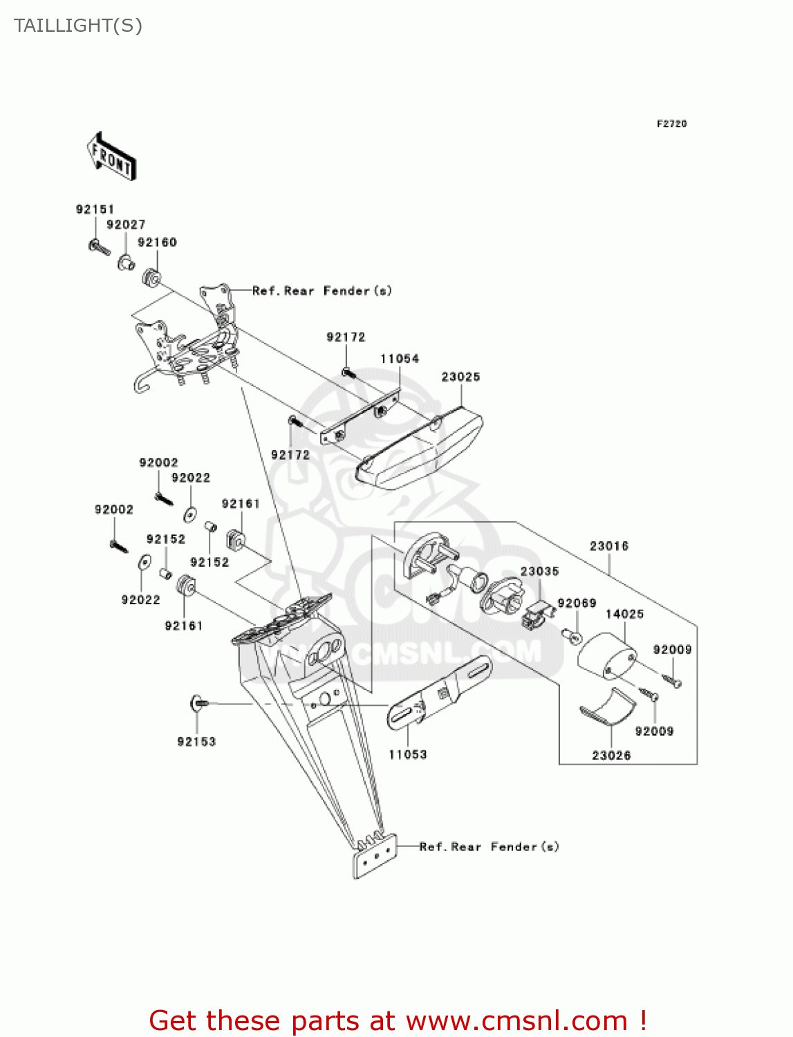 TAILLIGHT(S) ZX636B1 NINJA ZX6R 2003 USA CALIFORNIA CANADA