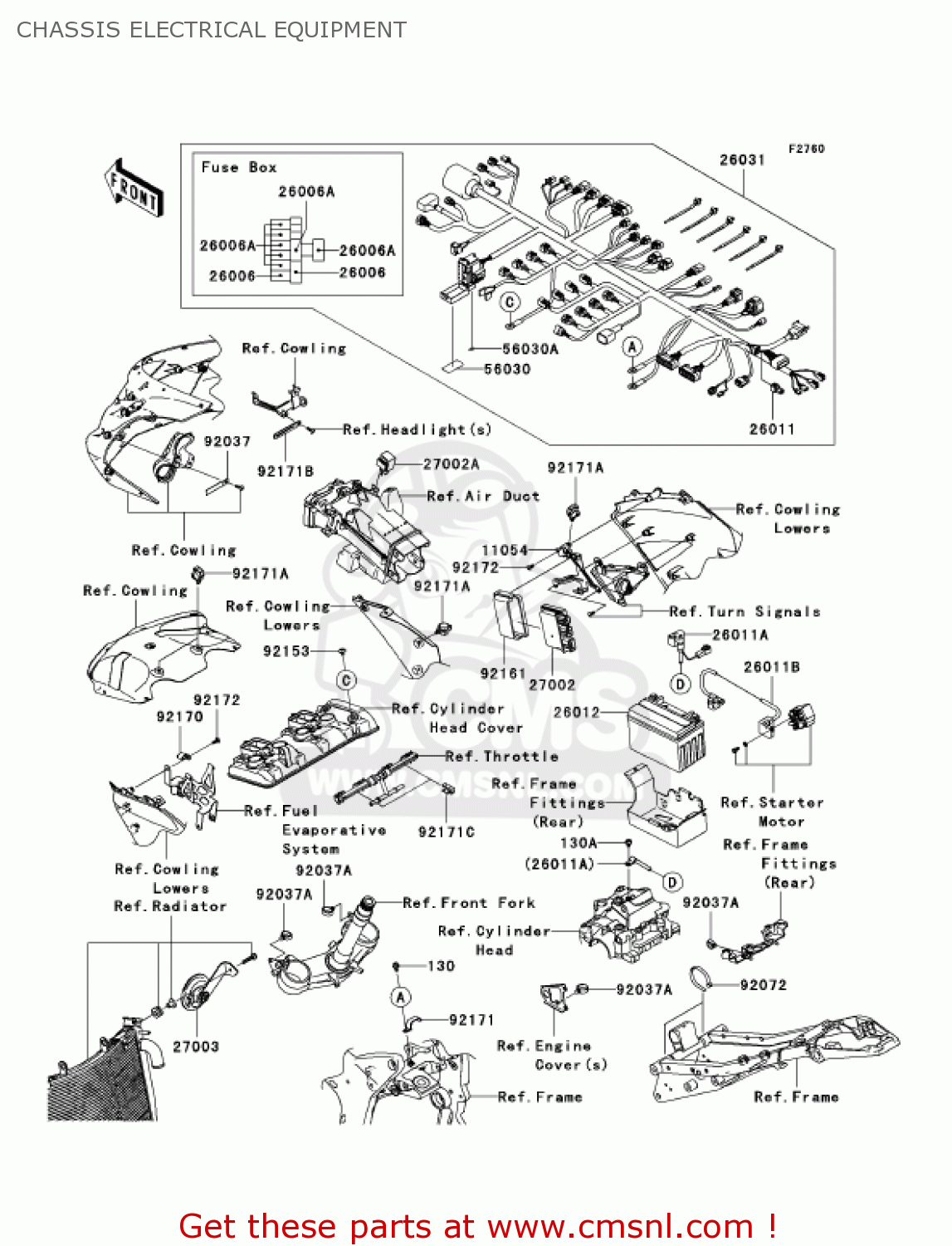 CHASSIS ELECTRICAL EQUIPMENT ZX636B1 NINJA ZX6R 2003 USA CALIFORNIA CANADA