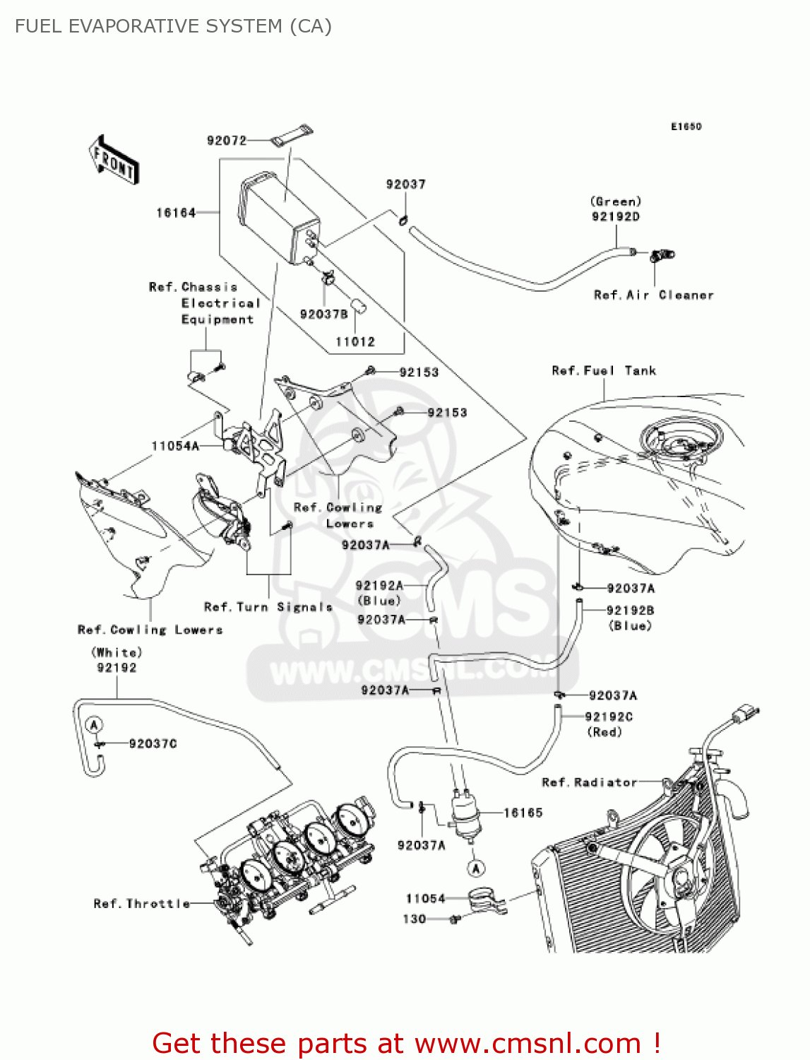 FUEL EVAPORATIVE SYSTEM (CA) ZX636B1 NINJA ZX6R 2003 USA CALIFORNIA CANADA