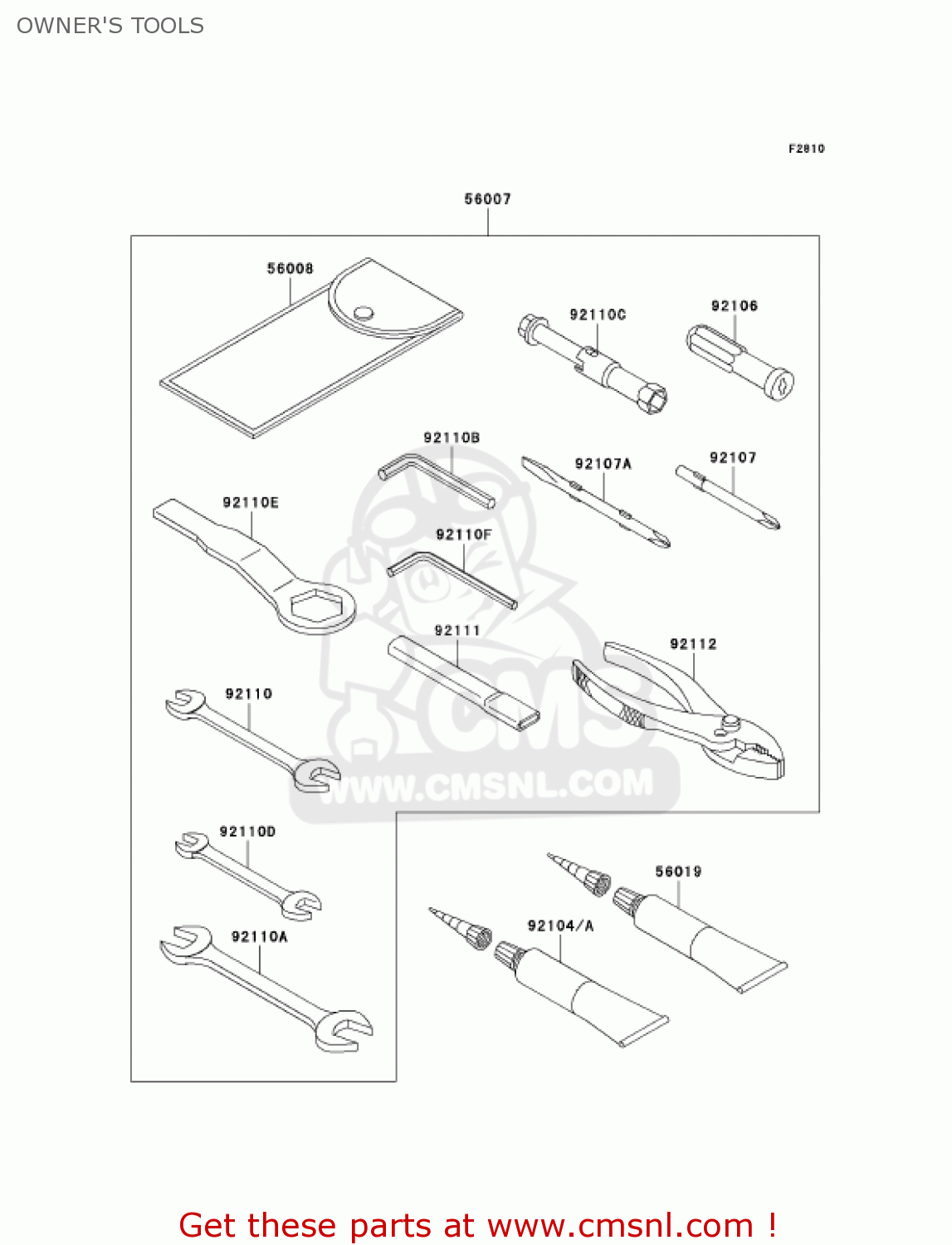 OWNER'S TOOLS ZX636B1 NINJA ZX6R 2003 USA CALIFORNIA CANADA