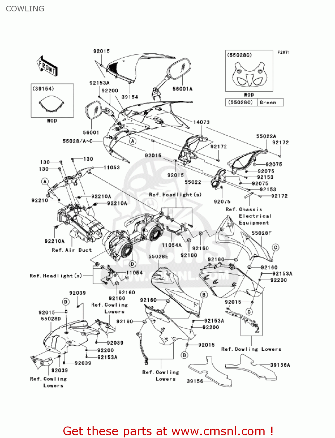 COWLING ZX636B1 NINJA ZX6R 2003 USA CALIFORNIA CANADA