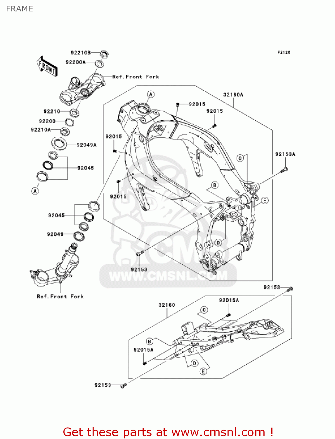 FRAME ZX636B1 NINJA ZX6R 2003 USA CALIFORNIA CANADA