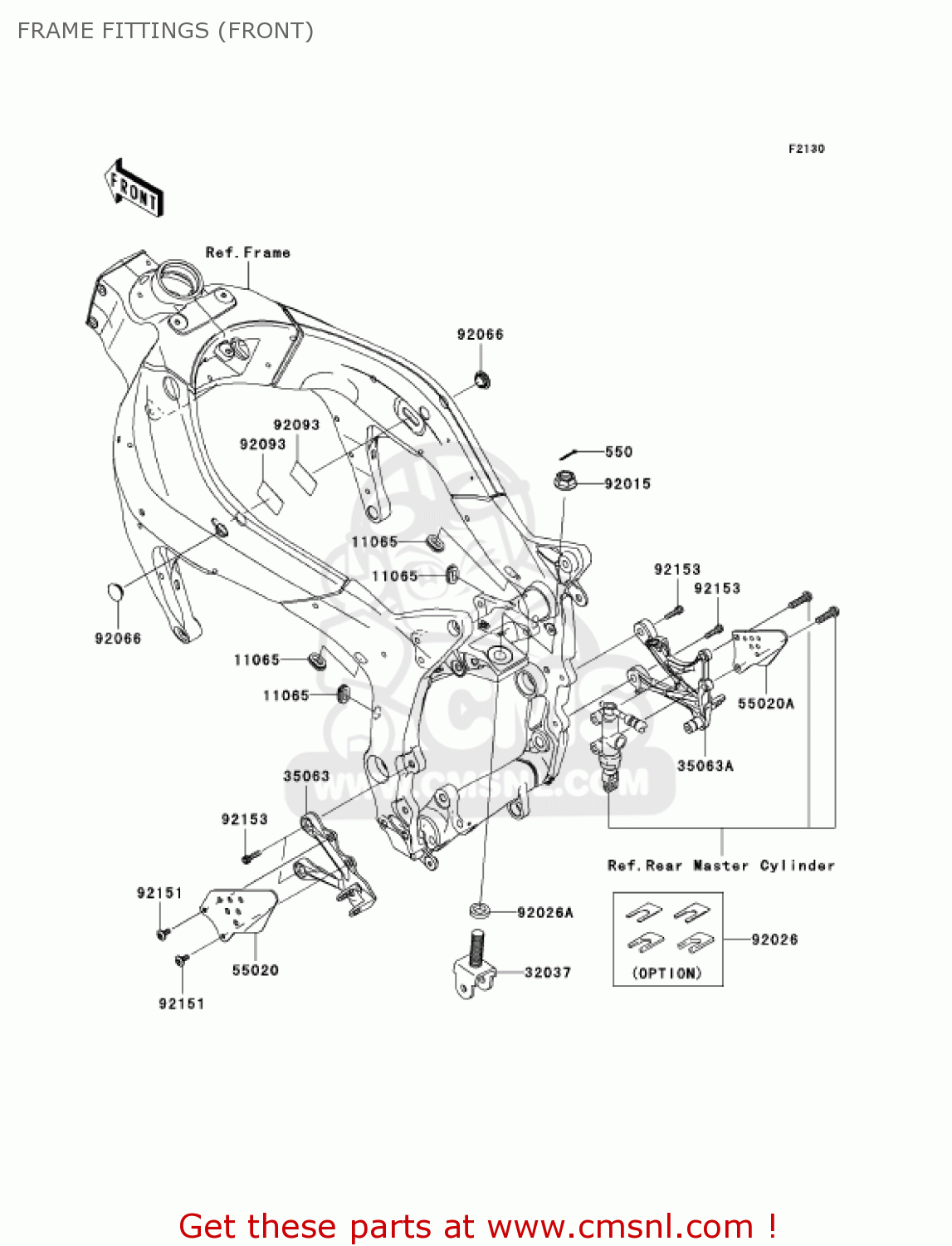 FRAME FITTINGS (FRONT) ZX636B1 NINJA ZX6R 2003 USA CALIFORNIA CANADA