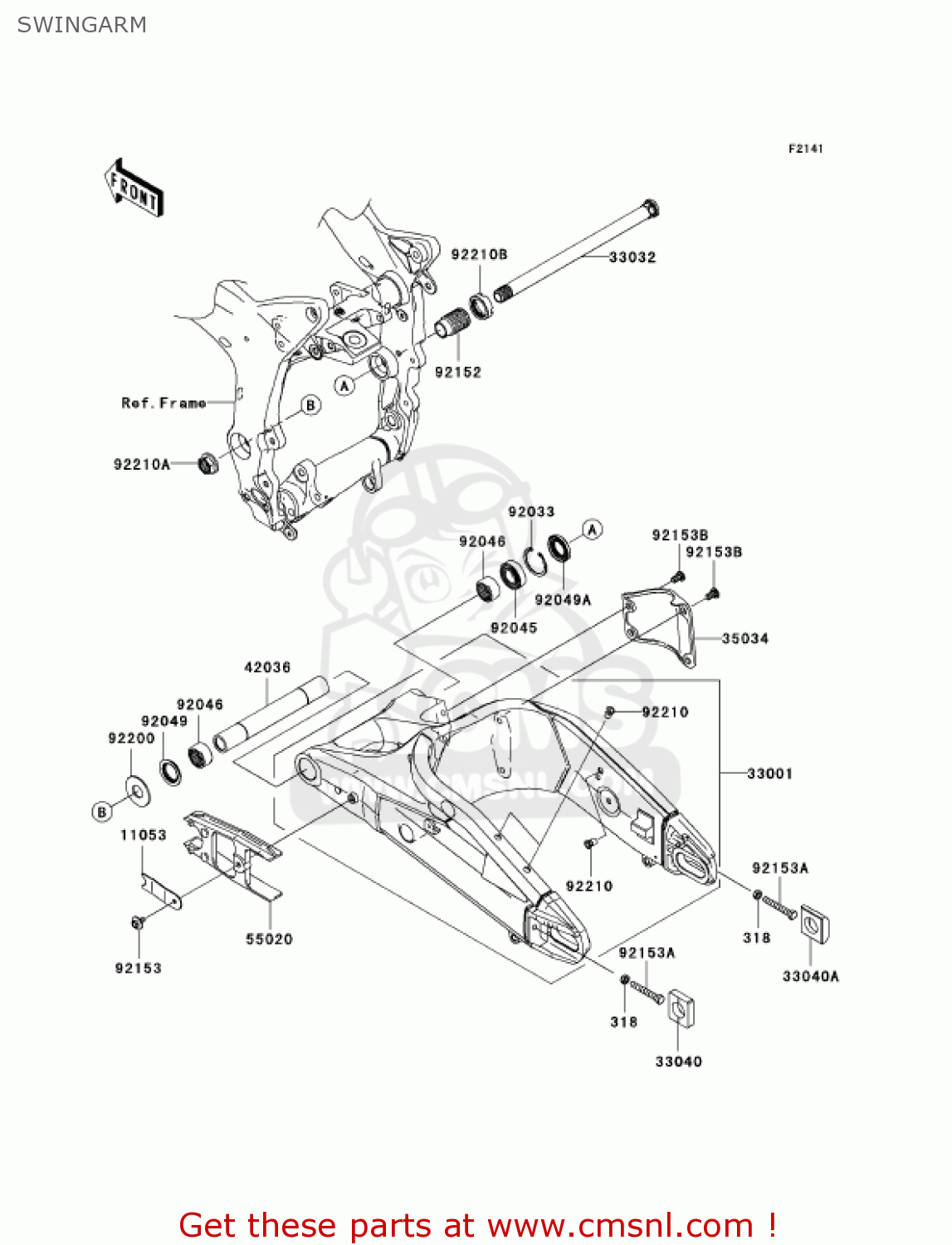 SWINGARM ZX636B1 NINJA ZX6R 2003 USA CALIFORNIA CANADA