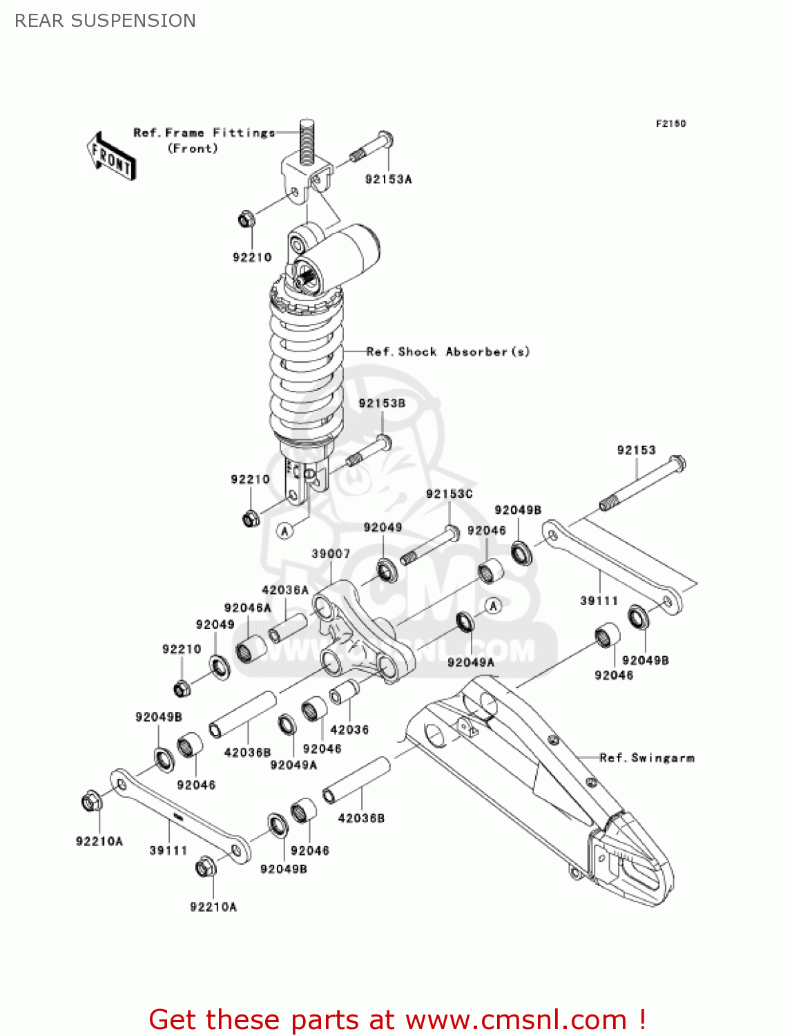 REAR SUSPENSION ZX636B1 NINJA ZX6R 2003 USA CALIFORNIA CANADA