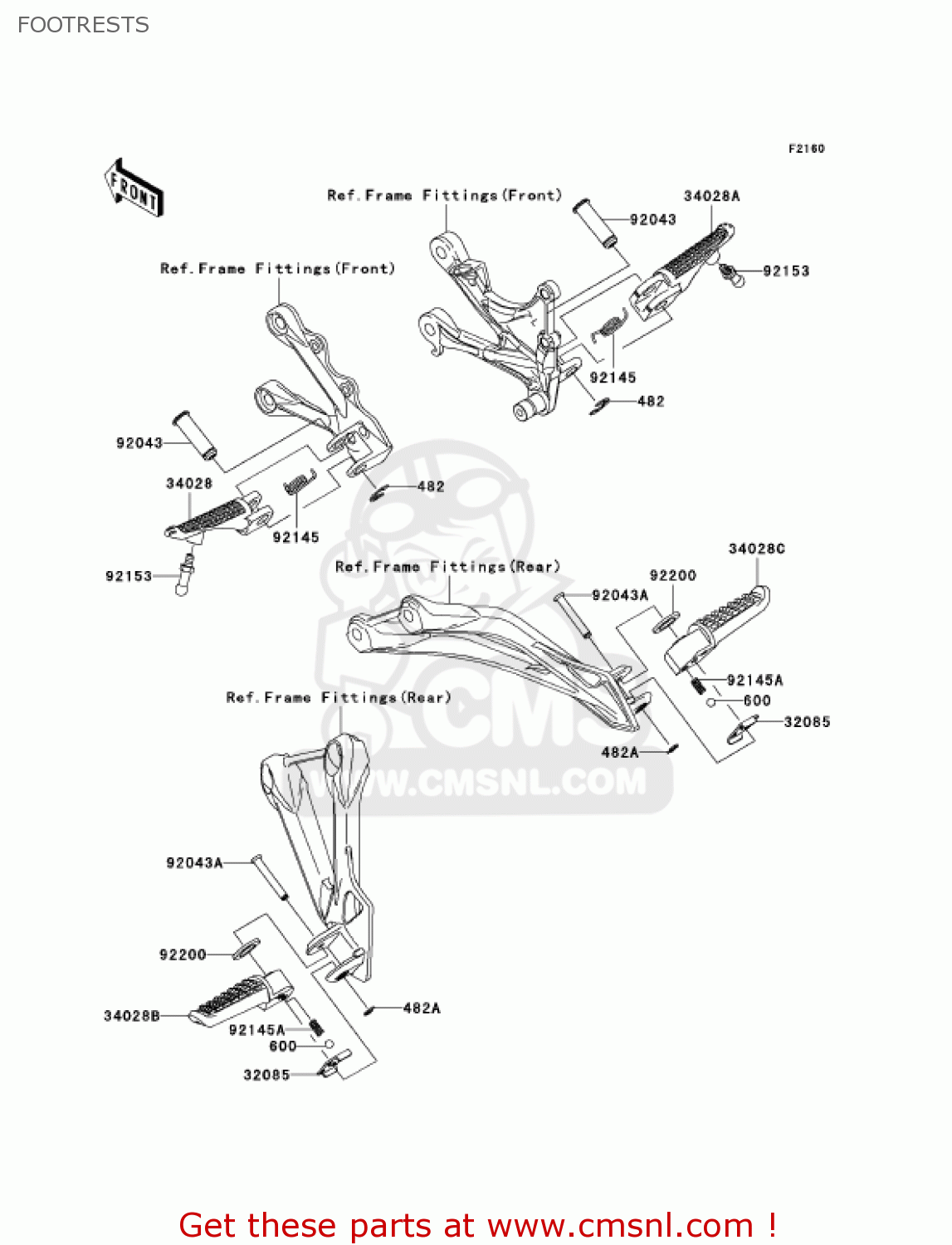 FOOTRESTS ZX636B1 NINJA ZX6R 2003 USA CALIFORNIA CANADA
