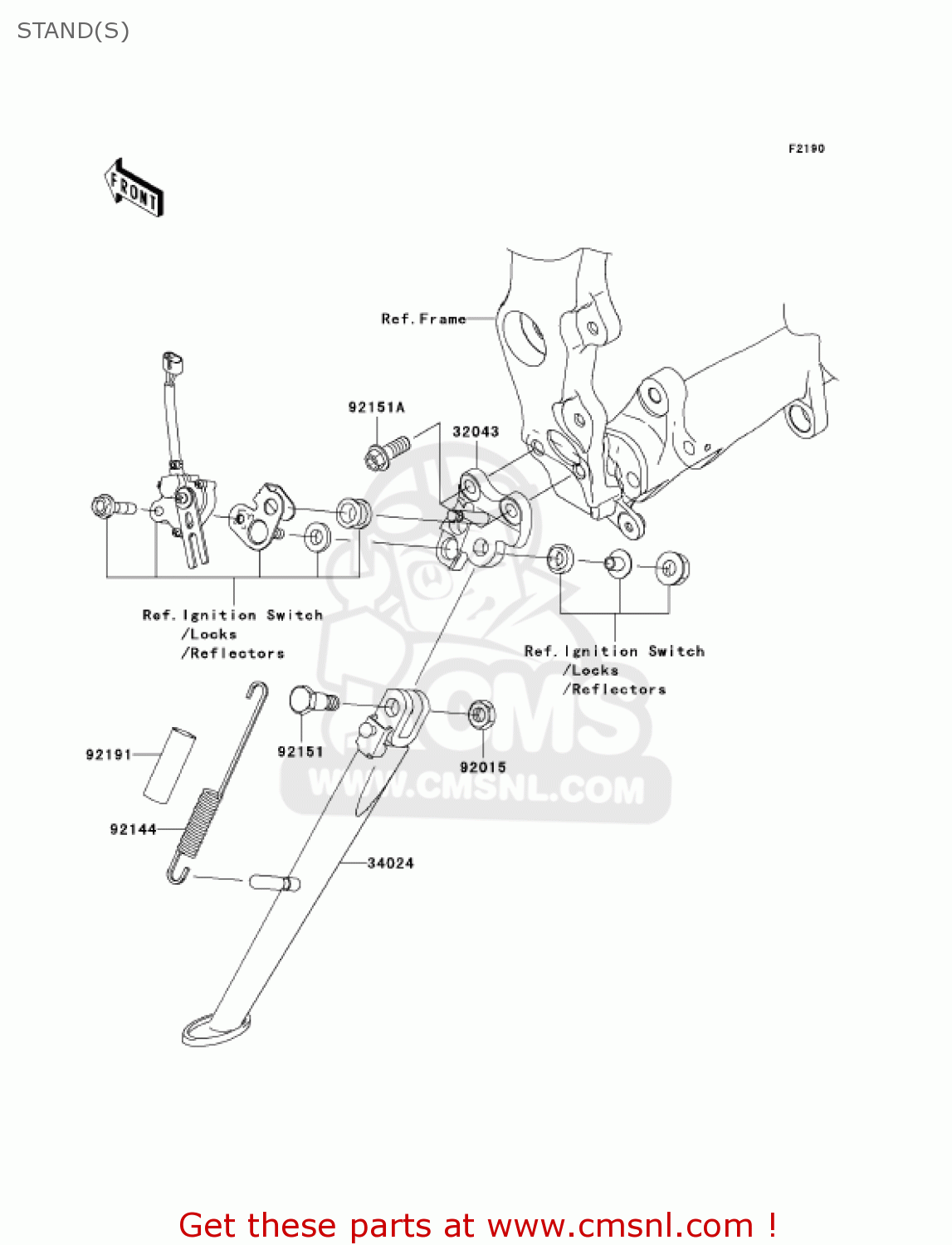 STAND(S) ZX636B1 NINJA ZX6R 2003 USA CALIFORNIA CANADA