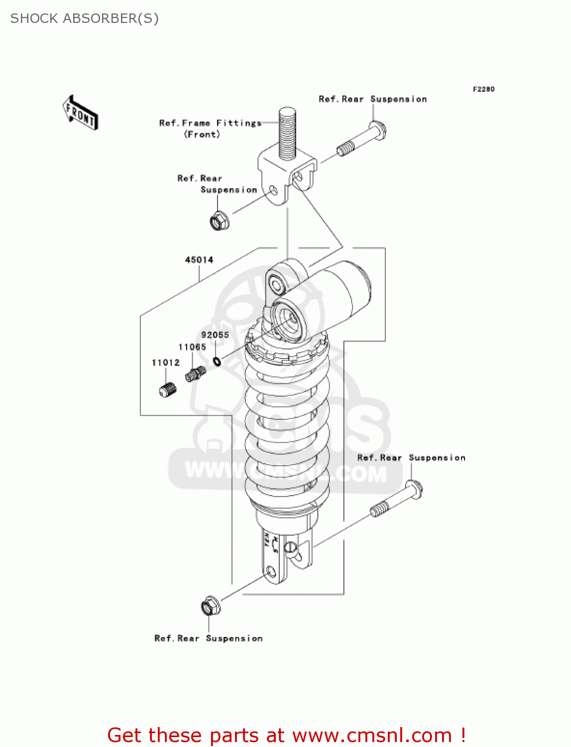 SHOCK ABSORBER(S) ZX636B1 NINJA ZX6R 2003 USA CALIFORNIA CANADA