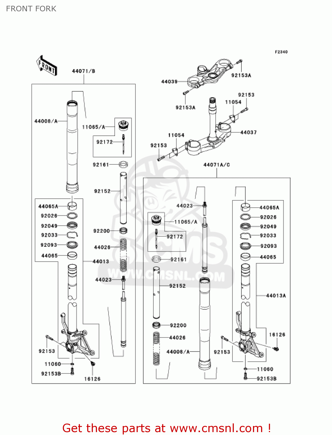 FRONT FORK ZX636B1 NINJA ZX6R 2003 USA CALIFORNIA CANADA
