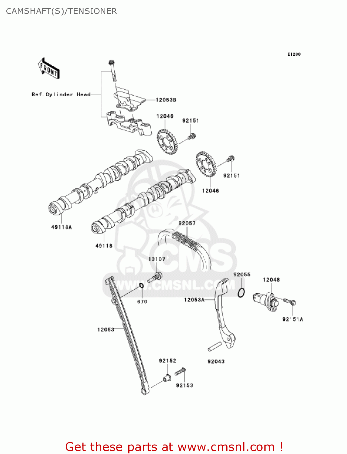 CAMSHAFT(S)/TENSIONER ZX636B1 NINJA ZX6R 2003 USA CALIFORNIA CANADA
