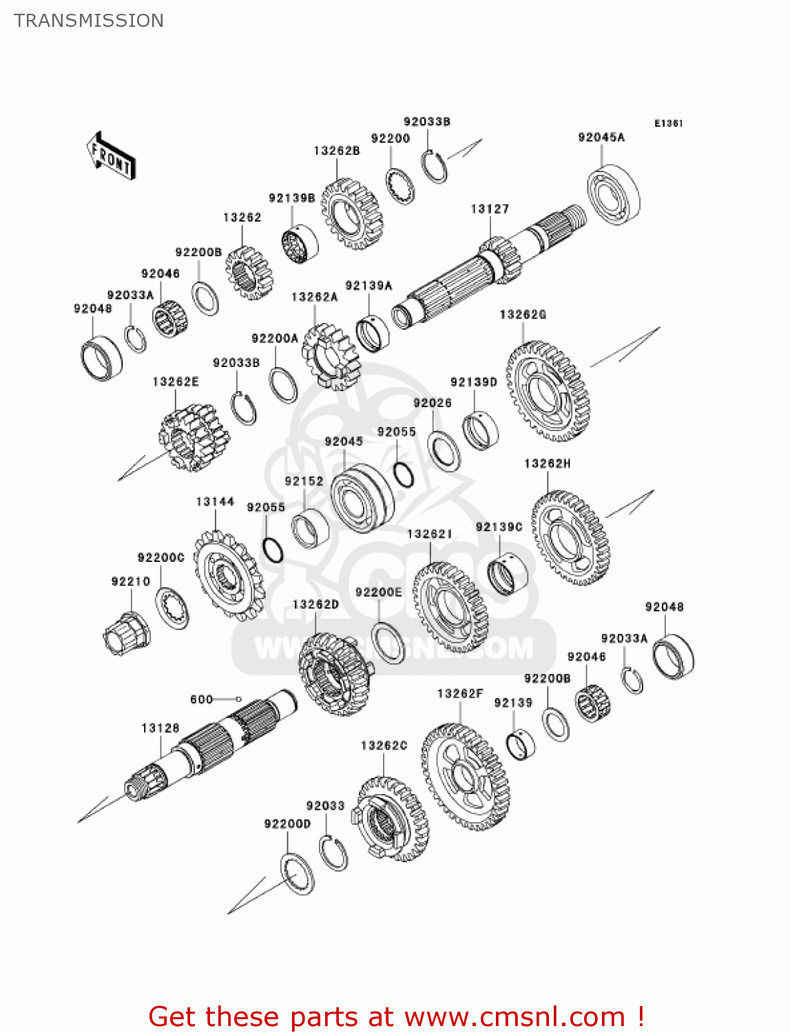 TRANSMISSION ZX636B1 NINJA ZX6R 2003 USA CALIFORNIA CANADA