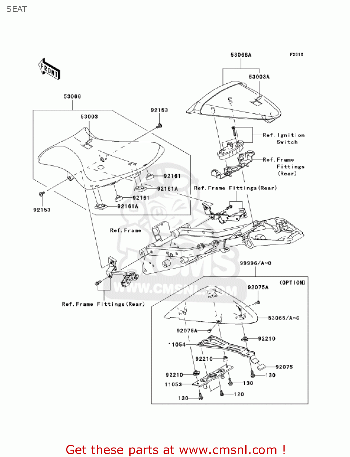 SEAT ZX636B1 NINJA ZX6R 2003 USA CALIFORNIA CANADA