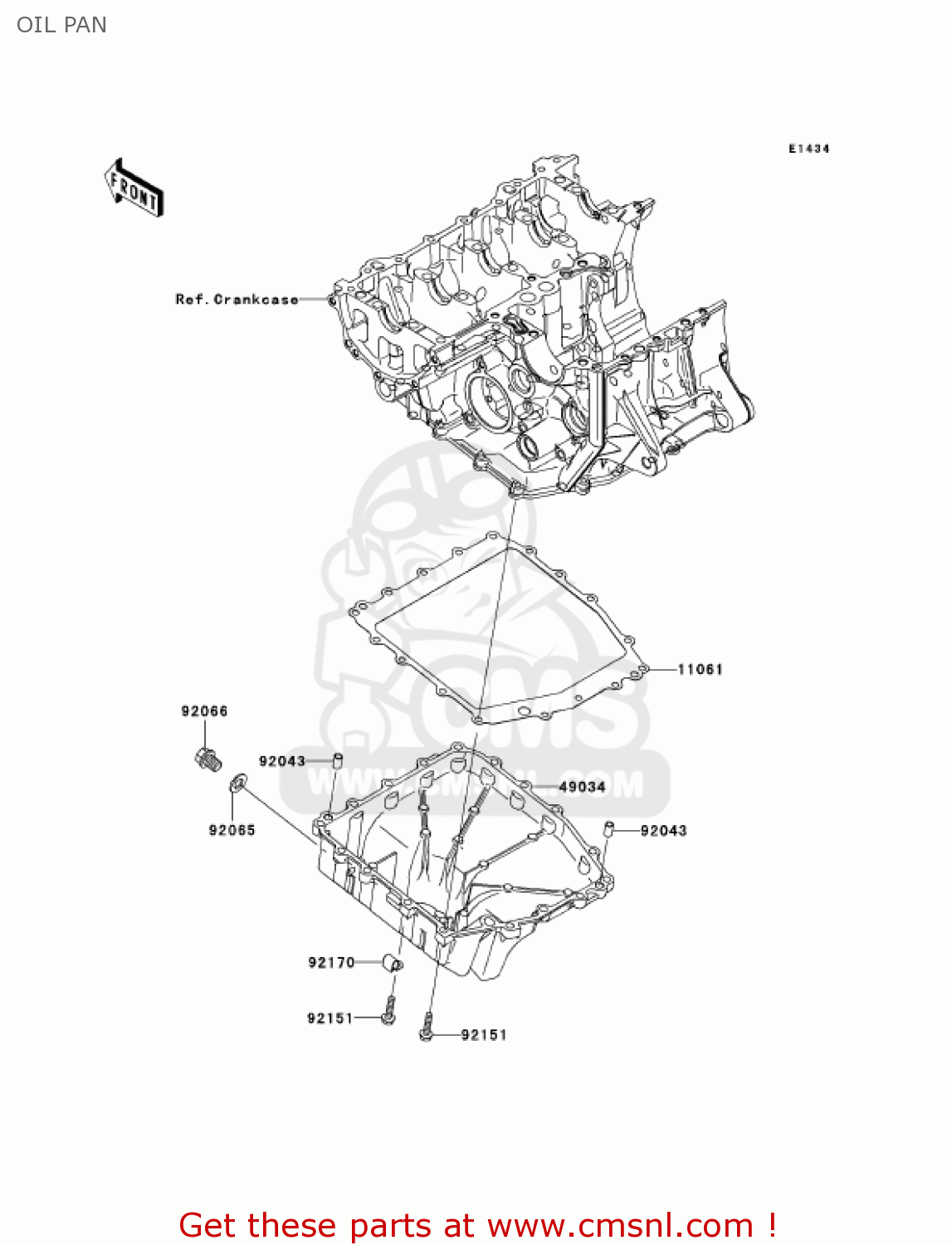 OIL PAN ZX636B1 NINJA ZX6R 2003 USA CALIFORNIA CANADA