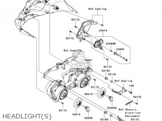 HEADLIGHT(S) - ZX636B1 NINJA ZX6R 2003 USA CALIFORNIA CANADA