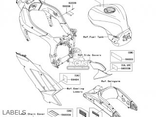 LABELS - ZX636B1 NINJA ZX6R 2003 USA CALIFORNIA CANADA