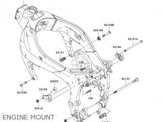 ENGINE MOUNT - ZX636B1 NINJA ZX6R 2003 USA CALIFORNIA CANADA