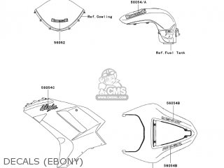 DECALS (EBONY) - ZX636B1 NINJA ZX6R 2003 USA CALIFORNIA CANADA