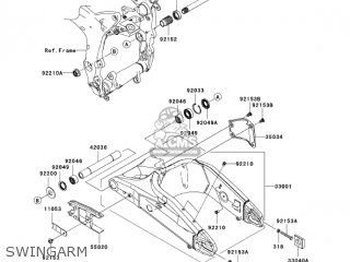 SWINGARM - ZX636B1 NINJA ZX6R 2003 USA CALIFORNIA CANADA