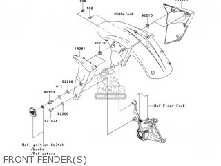 FRONT FENDER(S) - ZX636B1 NINJA ZX6R 2003 USA CALIFORNIA CANADA