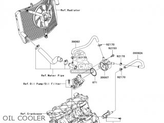 OIL COOLER - ZX636B1 NINJA ZX6R 2003 USA CALIFORNIA CANADA