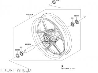 FRONT WHEEL - ZX636B1 NINJA ZX6R 2003 USA CALIFORNIA CANADA
