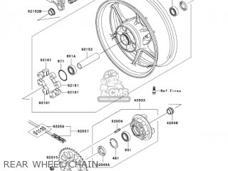 REAR WHEEL/CHAIN - ZX636B1 NINJA ZX6R 2003 USA CALIFORNIA CANADA