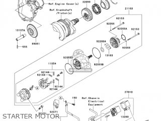 STARTER MOTOR - ZX636B1 NINJA ZX6R 2003 USA CALIFORNIA CANADA