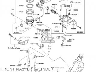 FRONT MASTER CYLINDER - ZX636B1 NINJA ZX6R 2003 USA CALIFORNIA CANADA