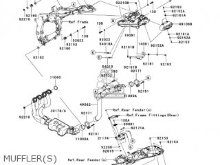 MUFFLER(S) - ZX636B1 NINJA ZX6R 2003 USA CALIFORNIA CANADA