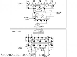 CRANKCASE BOLT PATTERN - ZX636B1 NINJA ZX6R 2003 USA CALIFORNIA CANADA