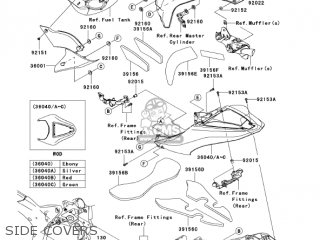 SIDE COVERS - ZX636B1 NINJA ZX6R 2003 USA CALIFORNIA CANADA