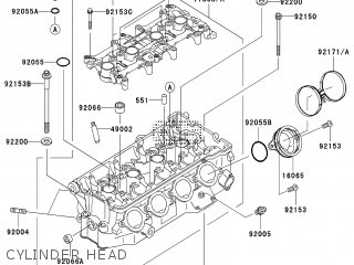 CYLINDER HEAD - ZX636B1H NINJA ZX6R 2003 EUROPE,MIDDLE EAST,AFRICA,FRANCE,UK