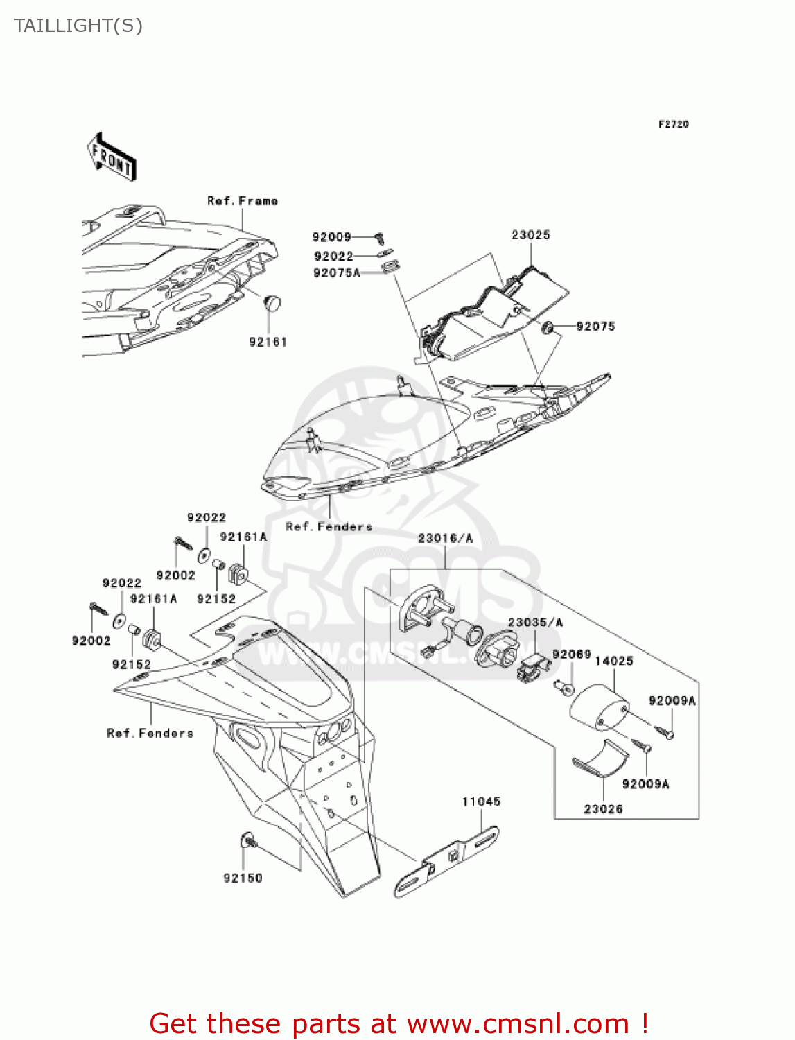 TAILLIGHT(S) ZX636B2 NINJA ZX6R 2004 USA CALIFORNIA CANADA